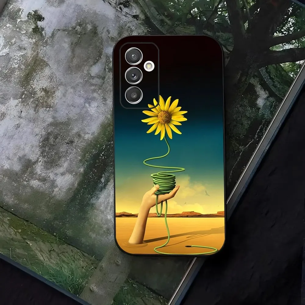 S-Salvador D-Dali Painting Surrealism Phone Case For Samsung Galaxy A13,A21s,A22,A31,A32,A52,A53,A71,A80,A91 Black Cover