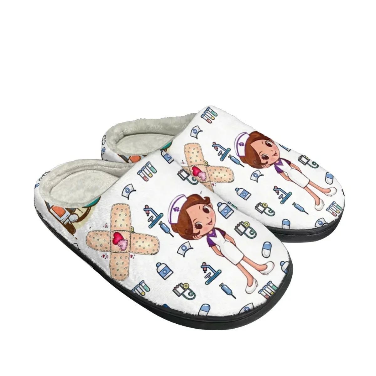 

Winter Indoor Floor Casual Slippers Nurses Design Women Warm Home Slippers Comfortable Non-slip Cotton Slippers for Household