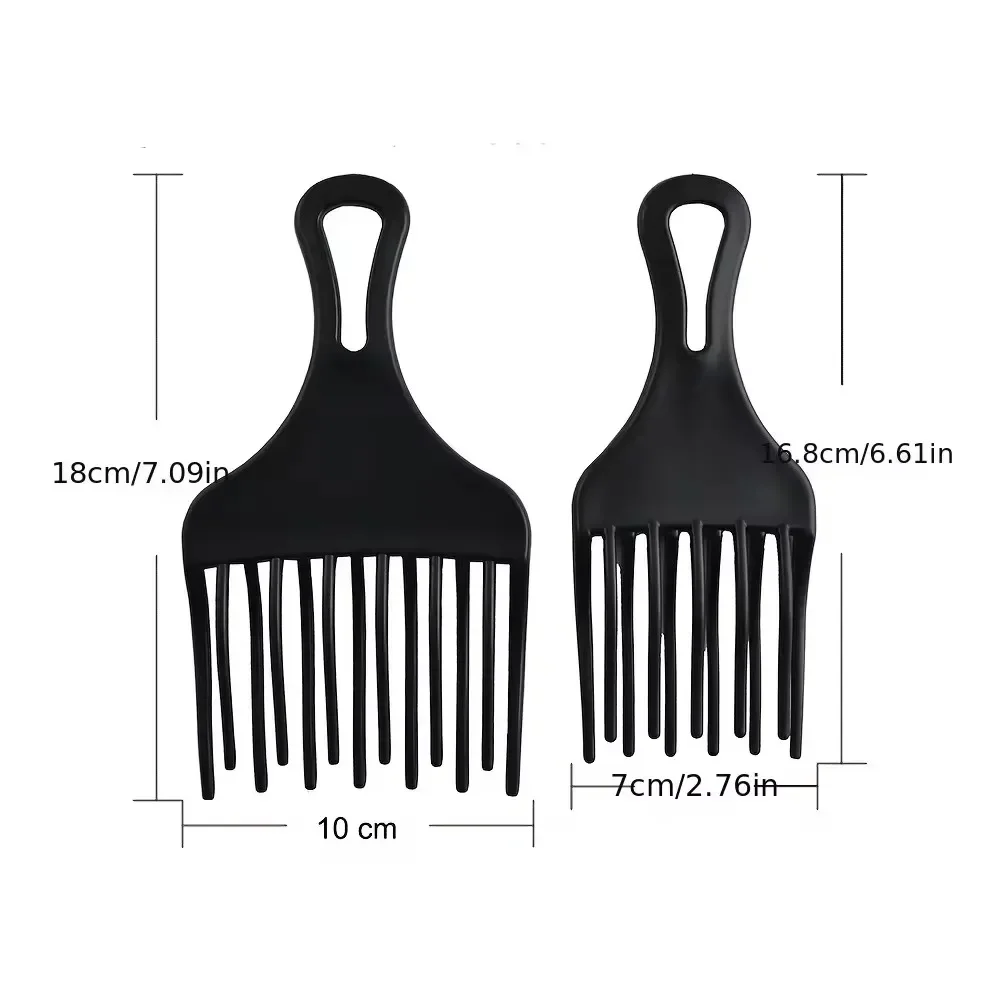 1Pc Pro High& Low Gear Comb Insert Afro Hair Pick Big Tooth Comb Hair Fork Plastic Curl Hairbrush Anti-static Hair Styling Tool