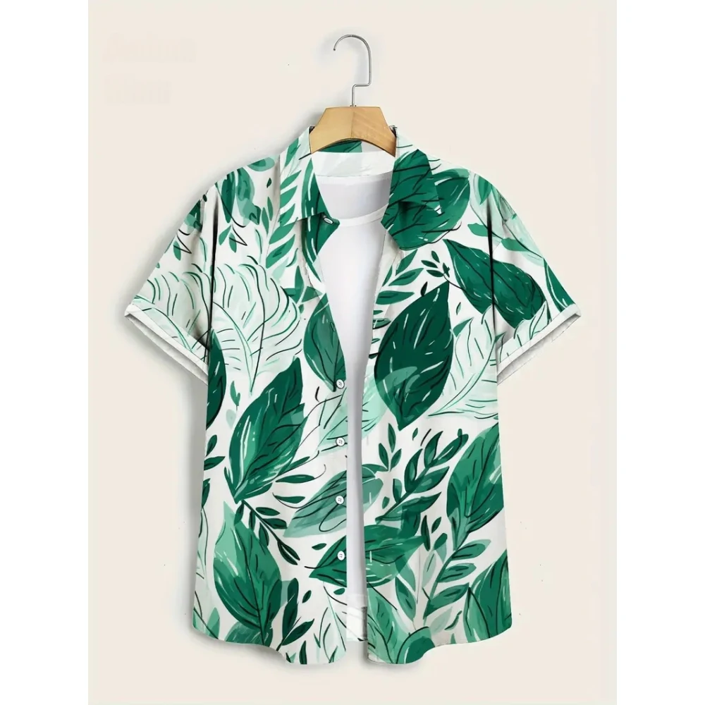 Summer Men's Tribal Totem Short Sleeve Shirt Men's Retro Fashion Oversized Button Short Sleeve T Shirt Hawaii Male Tees Tops