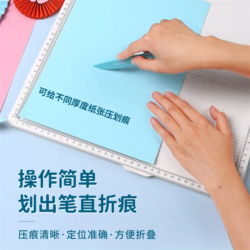 Multi-Purpose Scoring Board with Measuring Grid Paper Card Envelope Maker Embossed Lines Scrapbooking DIY Supplies Paper Cutter