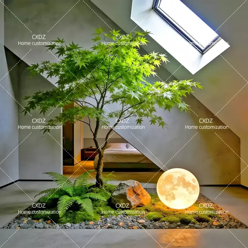 Artificial Maple Tree with Chicken Feet Trunk Bionic Green Plant Large Fake Tree for Indoor Outdoor Courtyard Window
