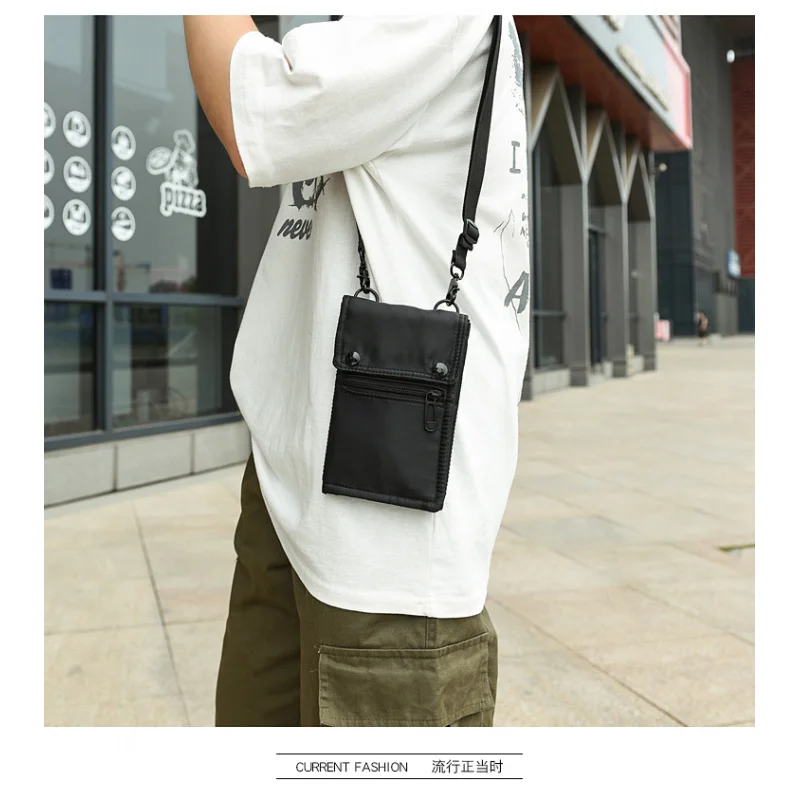Multi-Purpose Nylon Waterproof  Phone Bag for Travel with Card & Coin Compartments Lightweight Casual Shoulder Bag for Men Women