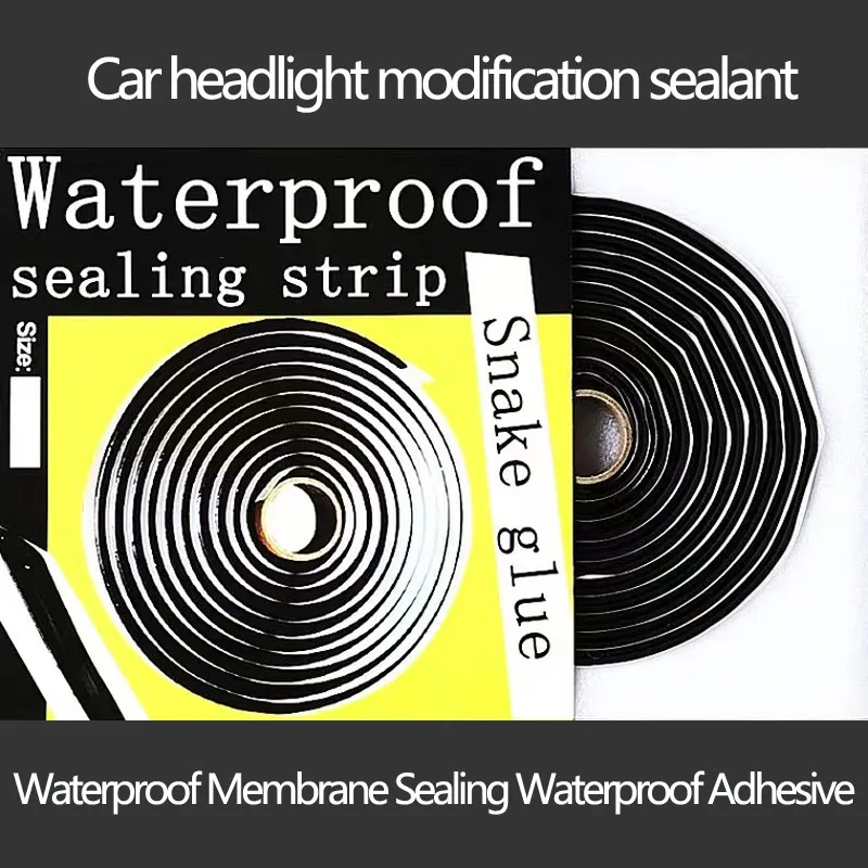 2M/Lot Automotive Bi-optic Lens Modification Special Waterproof Glue Snake Disk Car Headlight Windshield Sealant Strip