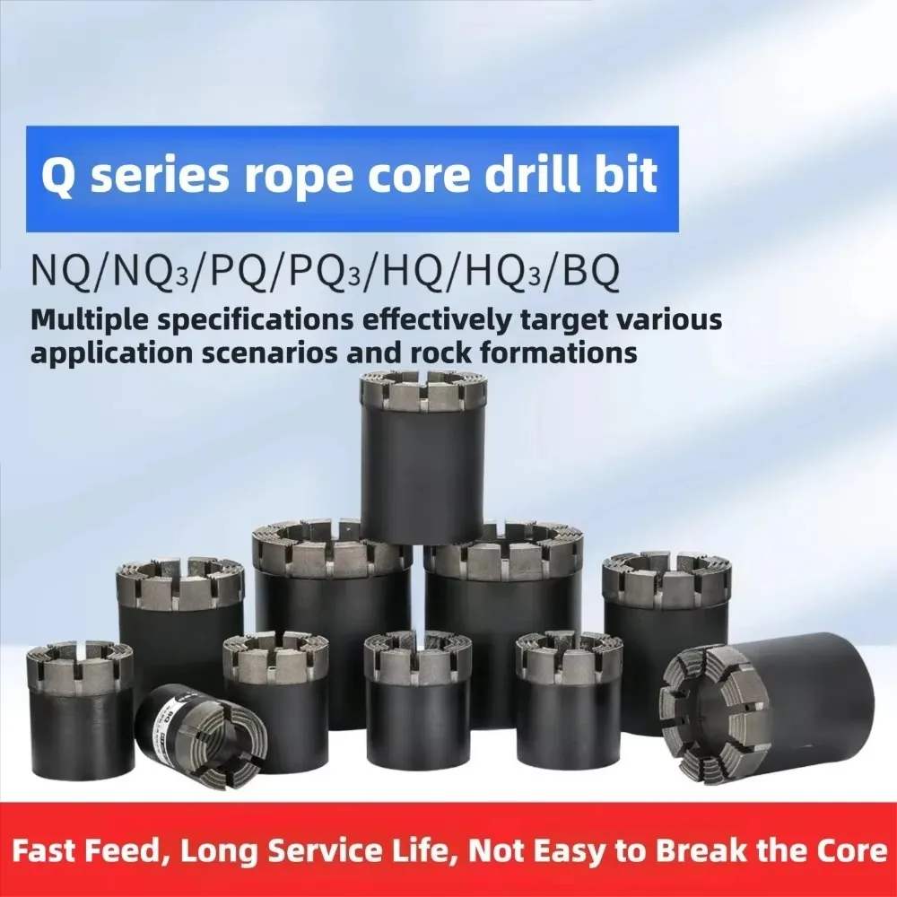 Wireline Diamond Core Drill Bit Q Series NQ NQ3 BQ HQ HQ3 PQ PQ3 For Geological Mining Exploration Coring