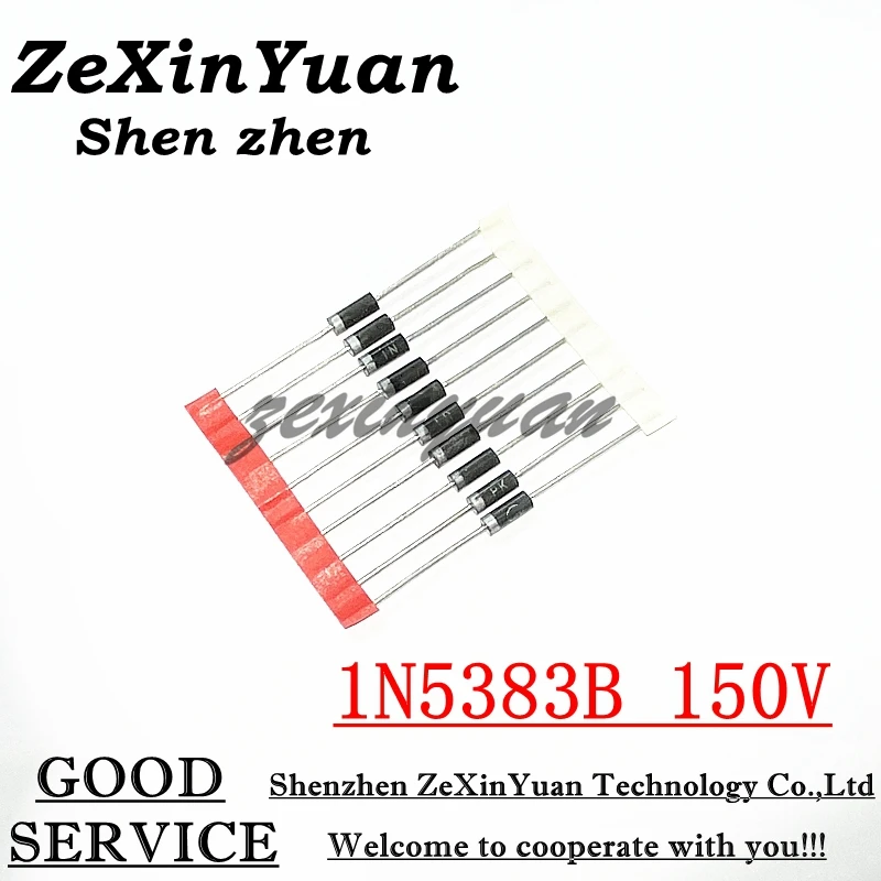 10PCS Zener Diode 5W 150V IN5383B 1N5383B 1N5383 5W   DO-15 CASE17-02