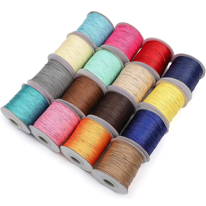 10m/lot 20 Color Leather Line Waxed Cord Cotton Thread String Strap Necklace Rope For Jewelry Making DIY Bracelet Supplies