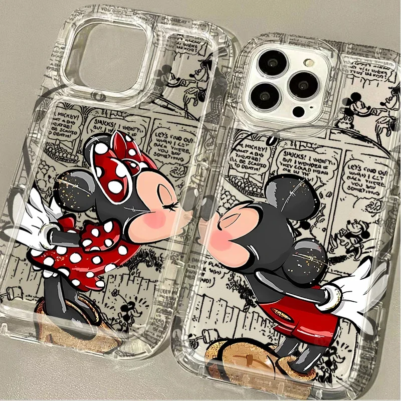 Disney Leopard Minnie Mouse Case dla Xiaomi Redmi Note 13 12 Pro Plus 12S 11 11S 10 10S 9 9S 8 Pro 12C 10C Miękki, wstrząsoodporny pokrowiec