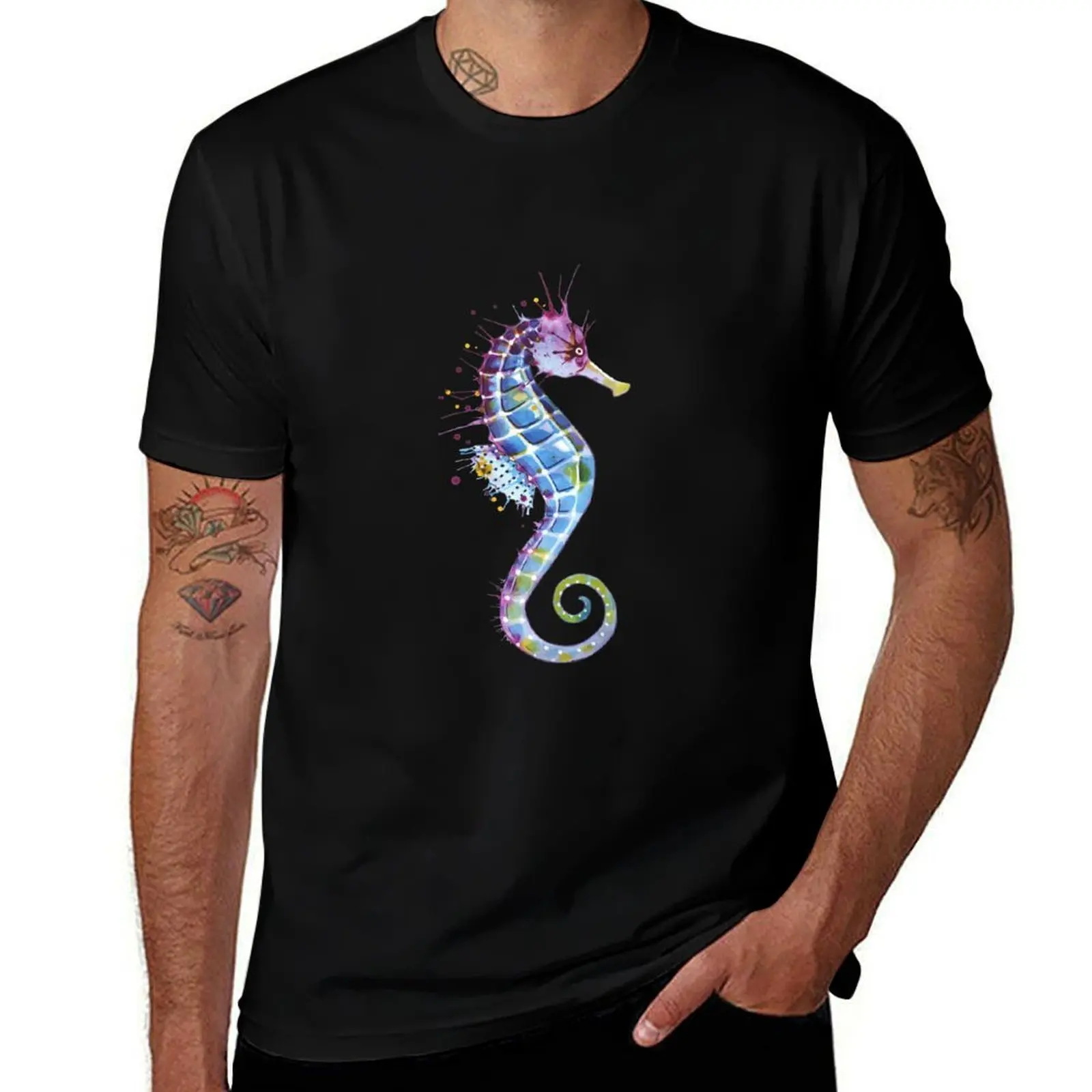 Seahorse - Purple T-Shirt Quick Dry Travel T-Shirt