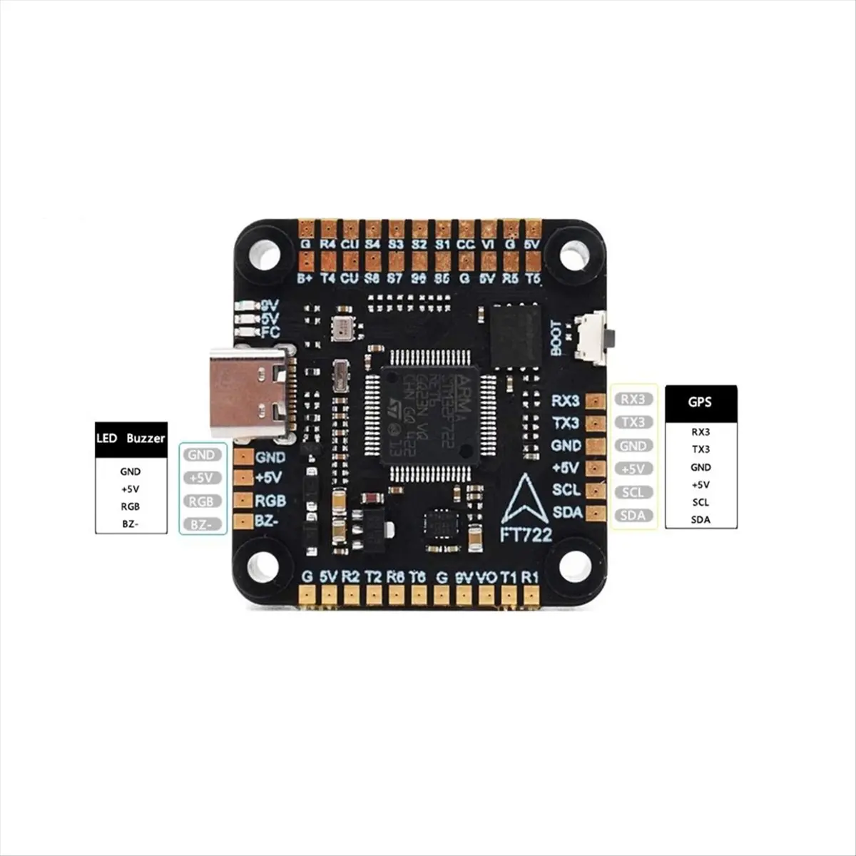 A14M F722 FC&ESC Stack F722X8 Pro Flight Controller BLHELI-S 80A 4in1 ESC 30.5X30.5mm 3-8S for RC FPV Racer Drone