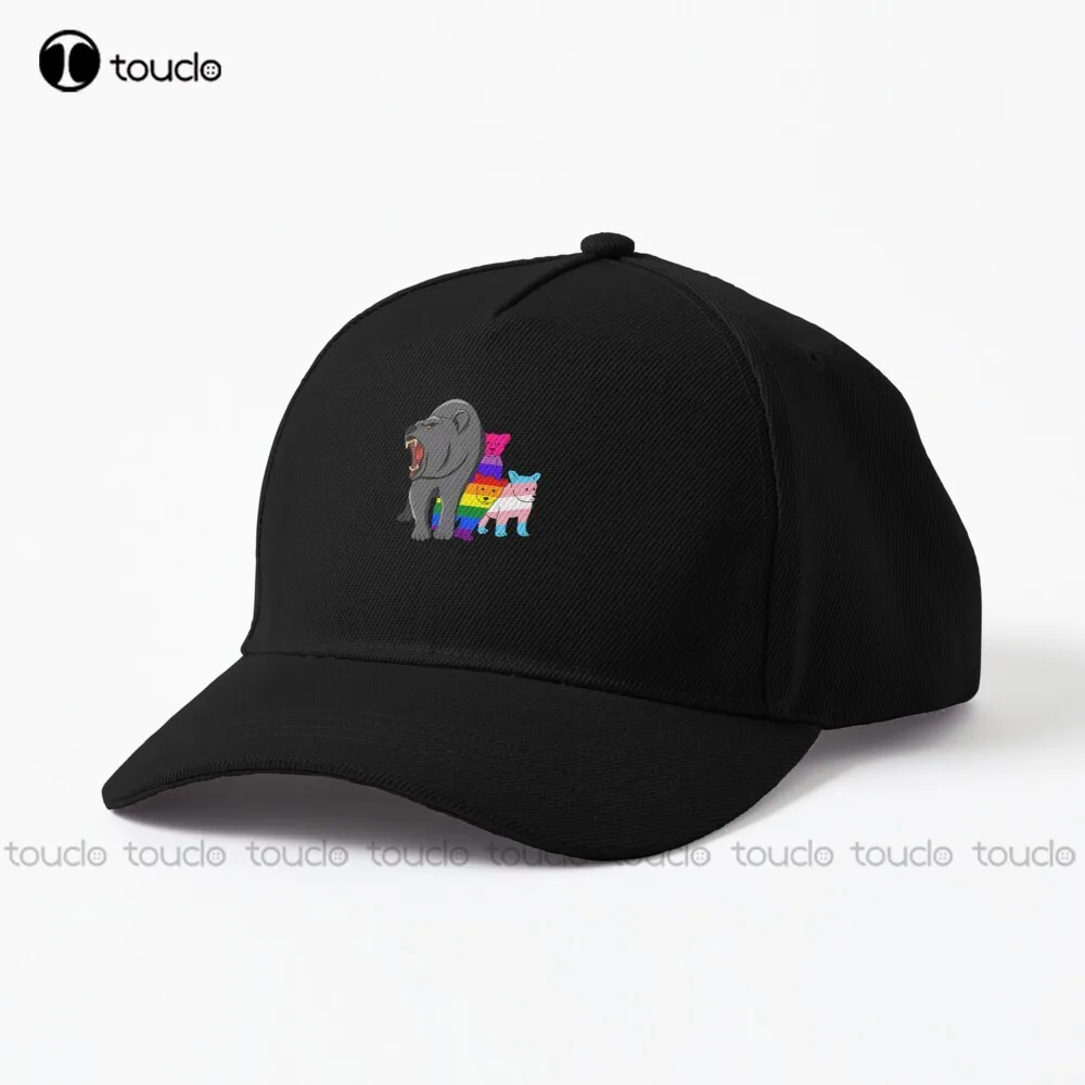 Mama Bear Bisexual Transgender LGBTQ Pride Flags Dad Hat black caps Cotton Outdoor Simple Vintag Visor Casual Caps Custom Gift