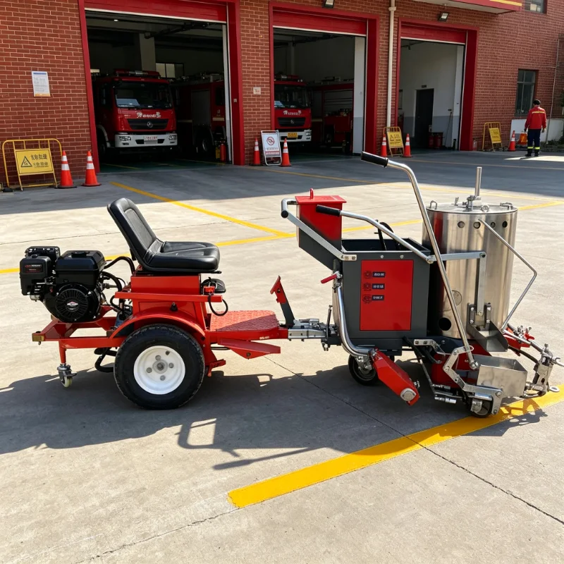 Ride on Driving Type Manual Hand Push Zebra Stripes Pavement Lines Painting Road Marking Machine with Lighting
