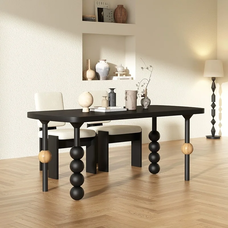 New Chinese style solid wood rectangular dining table clothing store decoration table French negotiation table