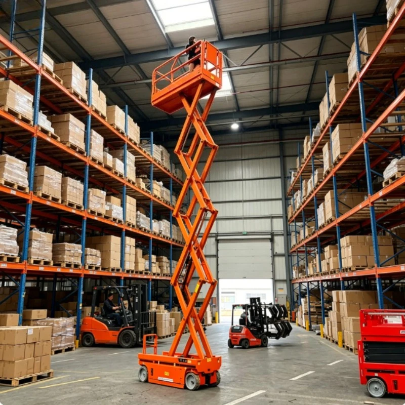 Customized Mobile Scissor Lift Platform 8m Maximum Height with 24V Battery and 25% Gradeability Aerial Lift Platform