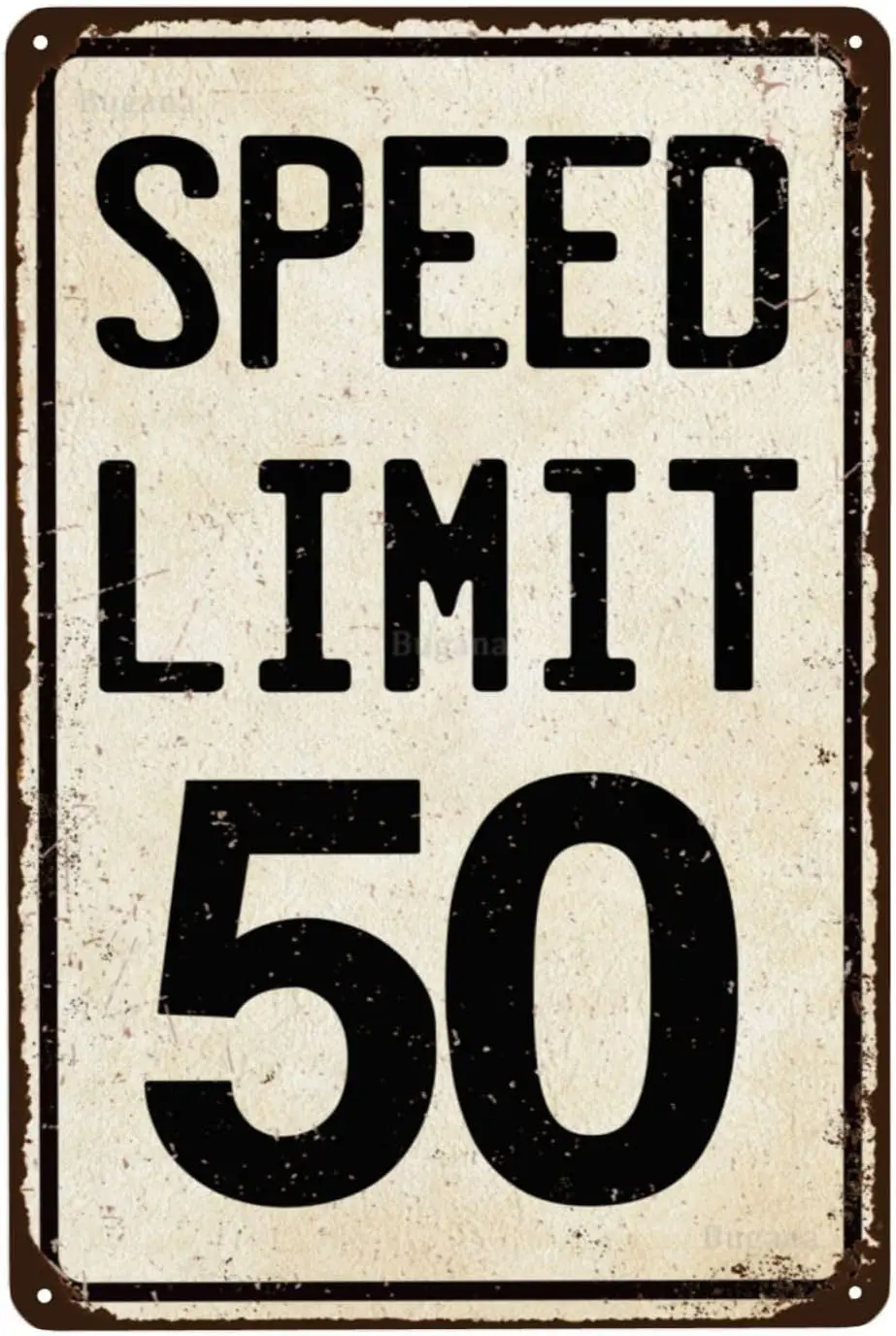 1p,Speed Limit 50 MPH Vintage Metal Sign, Retro Tin Signs Posters for Man Cave Bar Garage Car Room Streets Wall Decor Art ch