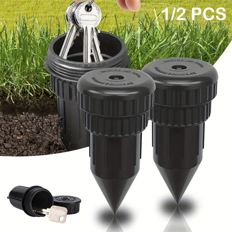 1/2PCS Garden Key Hider Realistic Underground Watering Can Key Safe Needed Durable Plastic for Outdoor Garden Secret storage