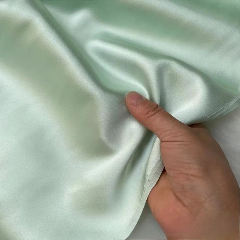 

30 momme thick silk heavy satin fabric solid color cheongsam embroidered dress