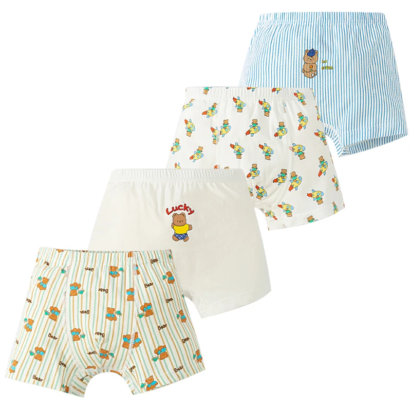 4 Pcs/Set Children'S Panties Cute Cartoon Girl Panties Cotton Boy Underwear Breathable Children'S Underwear For Girls