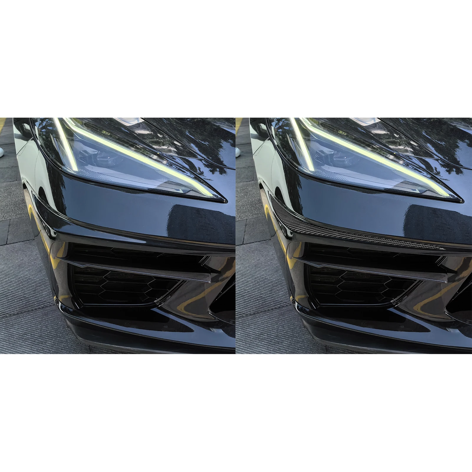 Carbon Fiber Car Accessories Front Bumper Decorative Strip Interior Cover Tirm Modified Sticker For Chevrolet Corvette C8 2020+