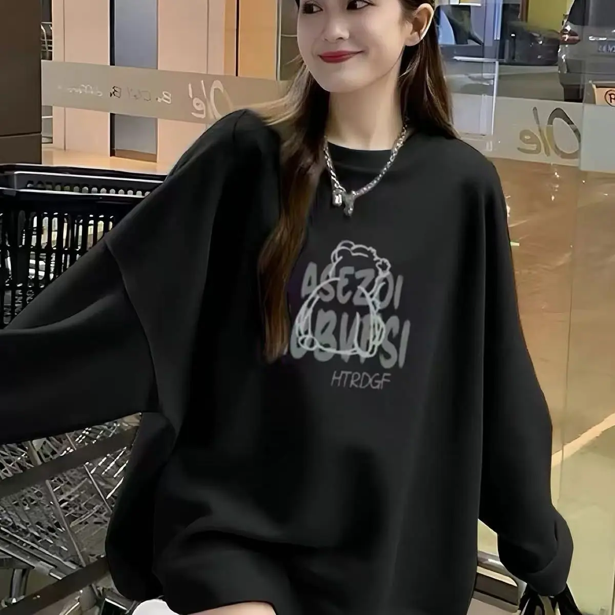 بلوزات رياضية امرأة Popluar شبه سستة الخريف والشتاء البلوز سميكة جيرسي الملابس الربيع الصيف Batwing الشارع الشهير #6