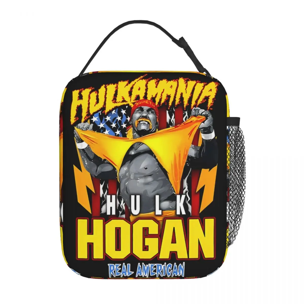 Hulk Hogans Hulkamania Real American Ripped Merch Insulated Lunch Bags For School Food Storage Bag Portable Thermal Bento Box