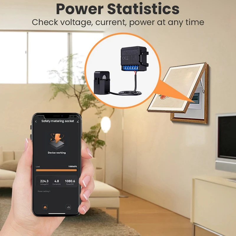 Tuya Wifi Energy Meter 80A With Current Transformer Clamp Kwh Meter Power Monitor Electricity Smart Life Remote Control