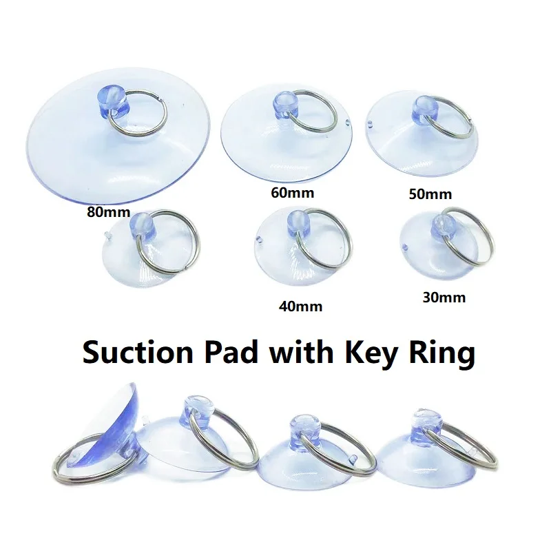 30/40/50/60/80mm Suction Cup with Ring Sucker Key Ring Suction Cups for Glass Window Wall Hook Cellphone Screen Disassembly Tool