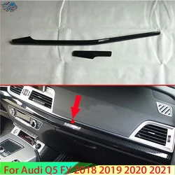For Audi Q5 FY 2018 2019 2020 2021 Decorate Accessories Carbon Fiber Style Center console Interior Instrument Panel Around trim