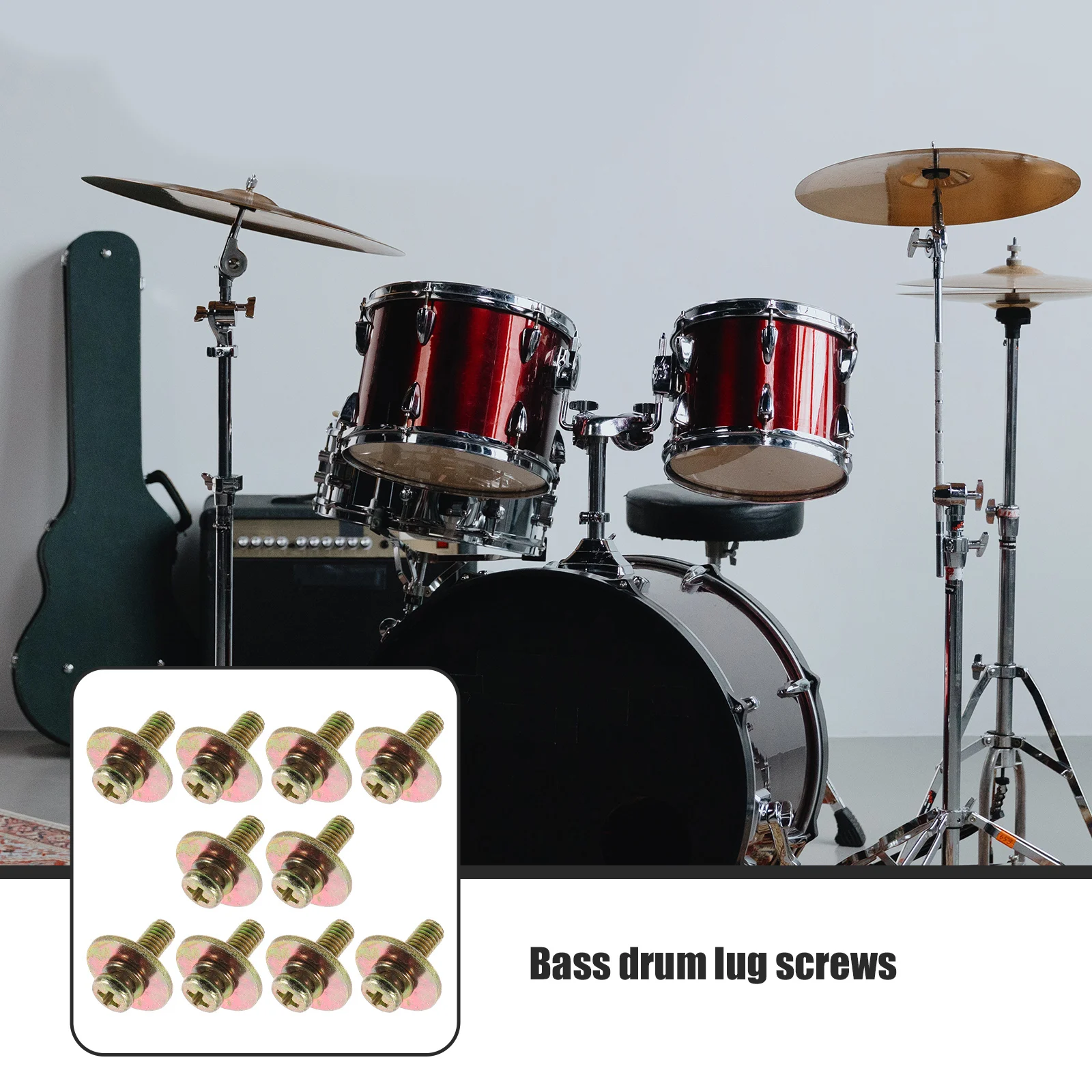

20 Pcs Length Screws Bass Drum Lug Kit Accessories Replacement Parts Claw Tension Rods