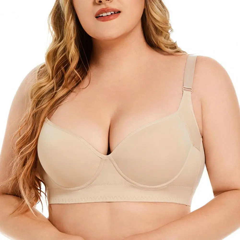 

Underwire Bra Breathable Bra Seamless Push Up Bra with Adjustable Straps Back Closure Wire Padded Support for Women's Breast