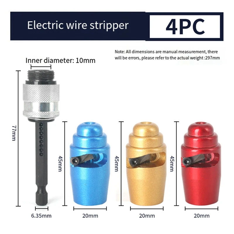 Hot Electric Wire Stripper Knife Hexagonal Handle Electrical Wire Peeling Machine For Power Drill Driver Wire Stripping Tool