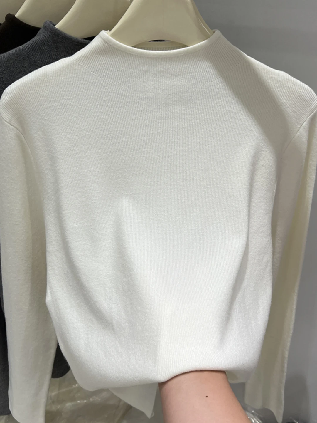 

Модный шерстяной свитер-топ для женщин: облегающий вязаный базовый джемпер с высоким воротником для осени и зимы