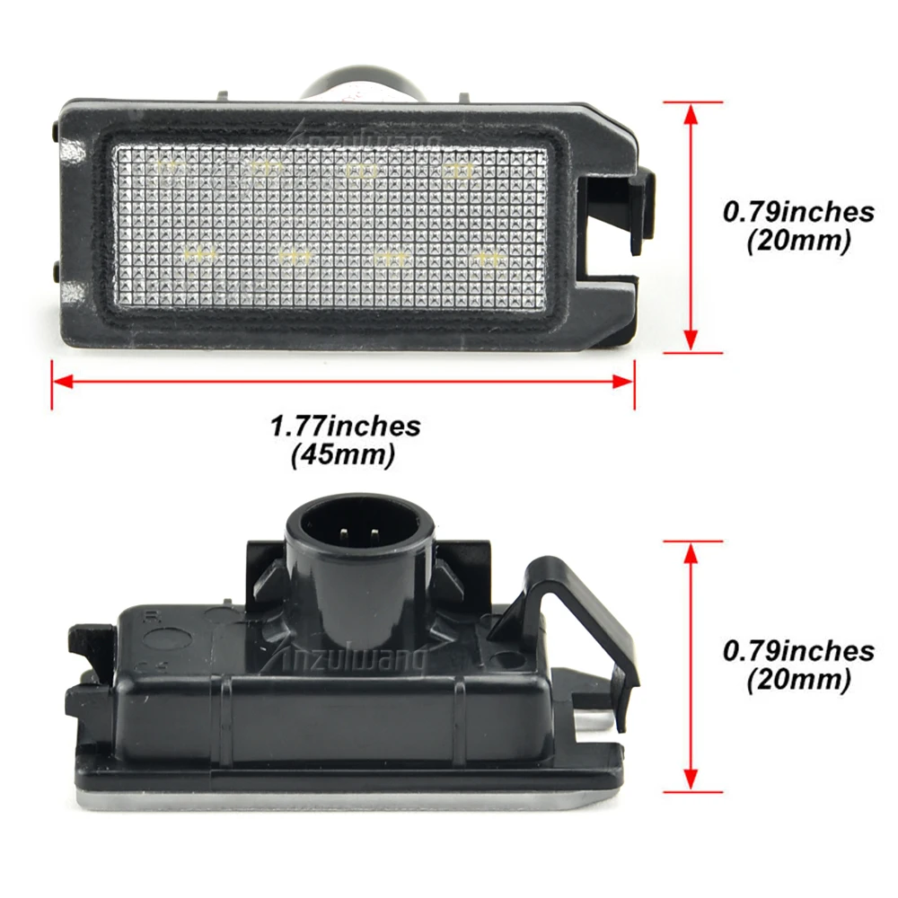 2X Canbus LED światło do tablicy rejestracyjnej rejestracyjnej dla 14-20 Jeep Grand Cherokee WK2 14-17 Compass Patriot 2015-2017 Dodge Viper 13-17