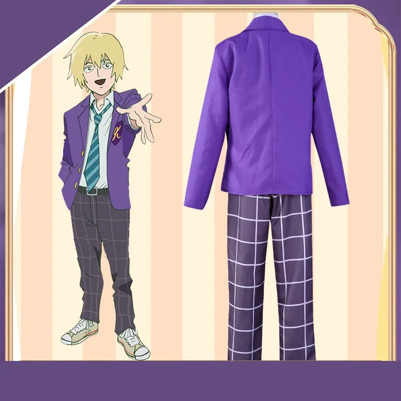 الدب دن الغوغاء النفسي 100 Hanazawa Teruki تأثيري حلي شعر مستعار سترة قميص أنيمي موحدة اكسسوارات هالوين عيد الميلاد جديد 2025