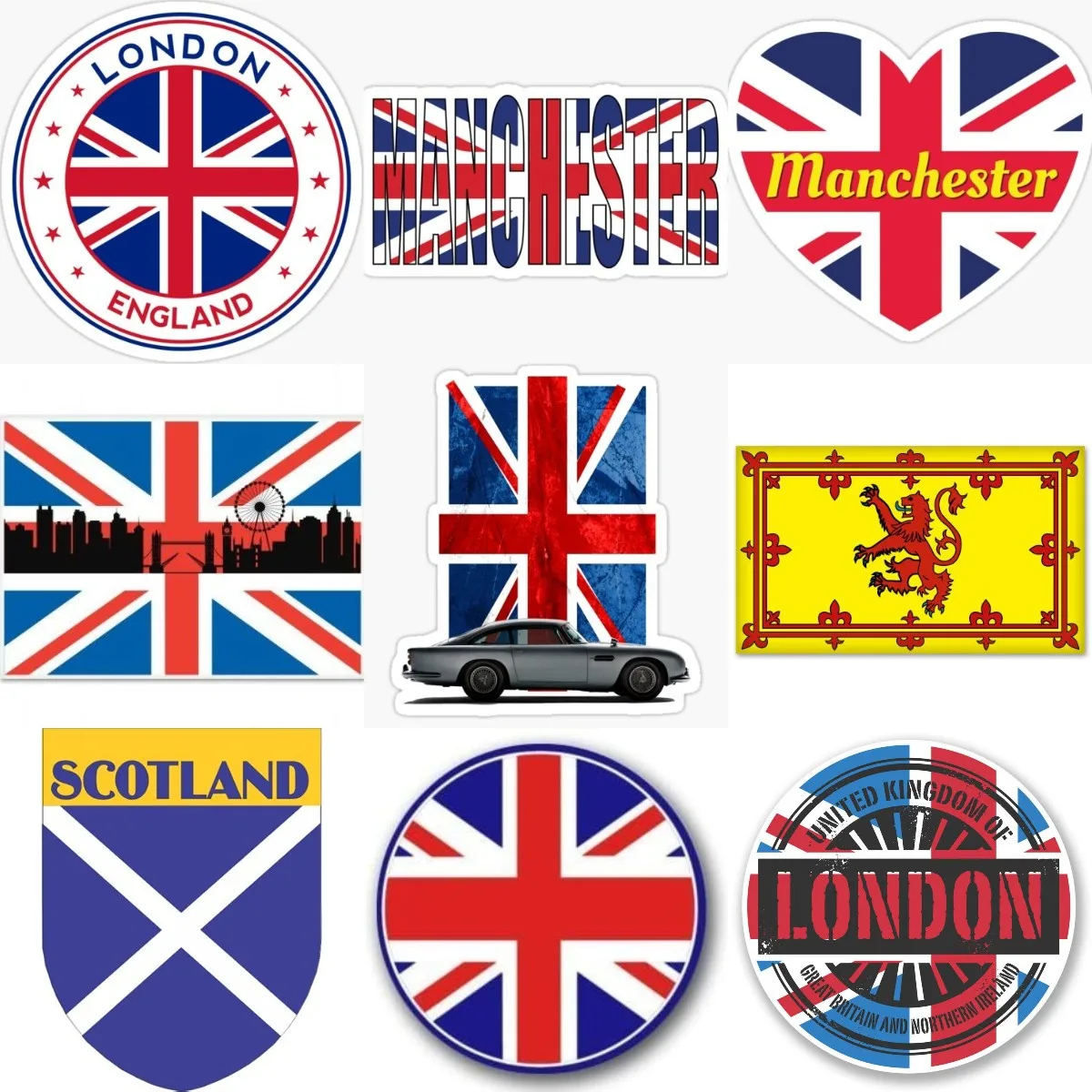 England London GB UK Badge PVC Tickers for Decorate Car Window Laptop Truck Motorcycle Table Fridge Bicycle Decal Accessories