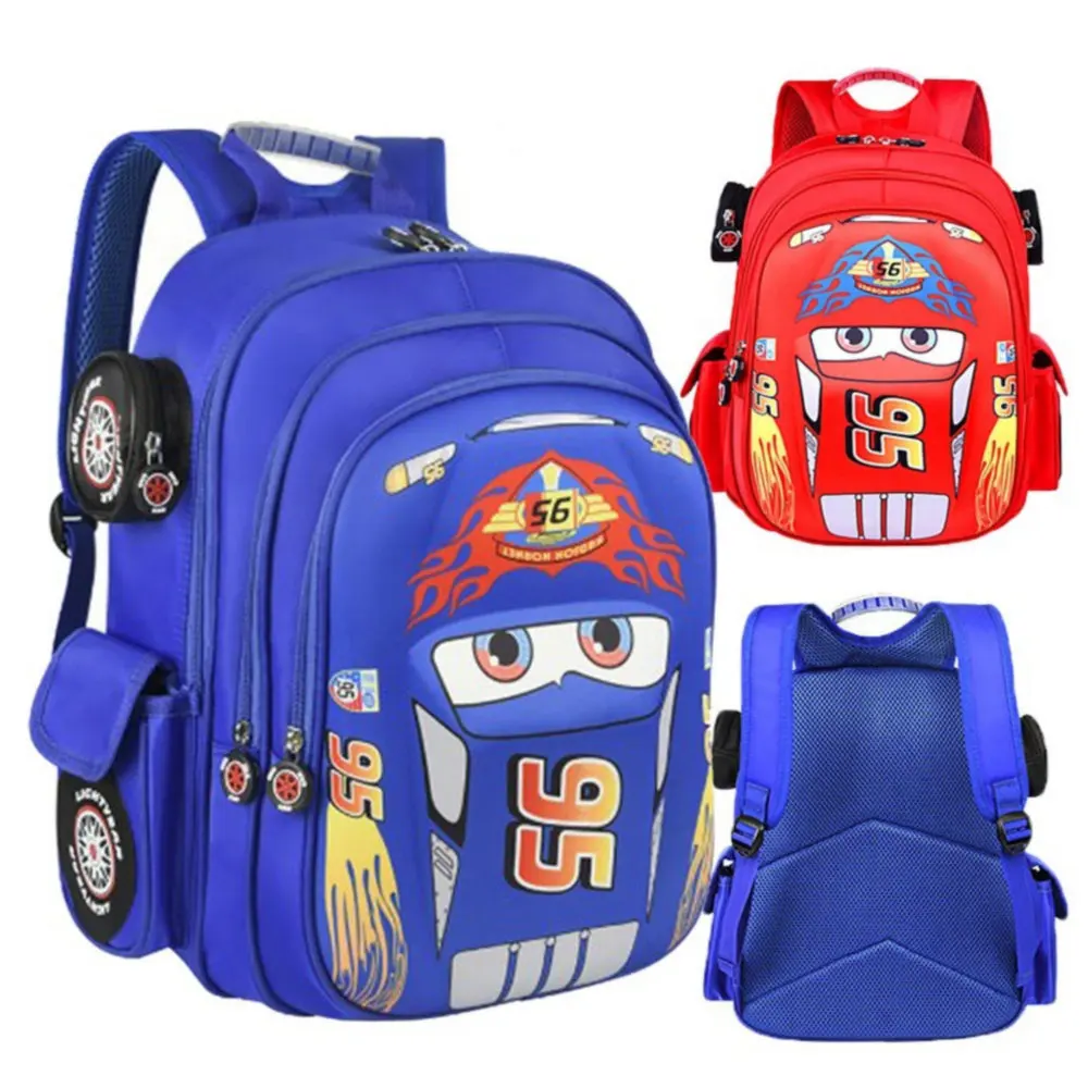 Disney The Cars Children Backpacks Cute Lightning McQueen Cartoon Car Schoolbags for Boys Fashion Book Bag Kids Birthday Gift