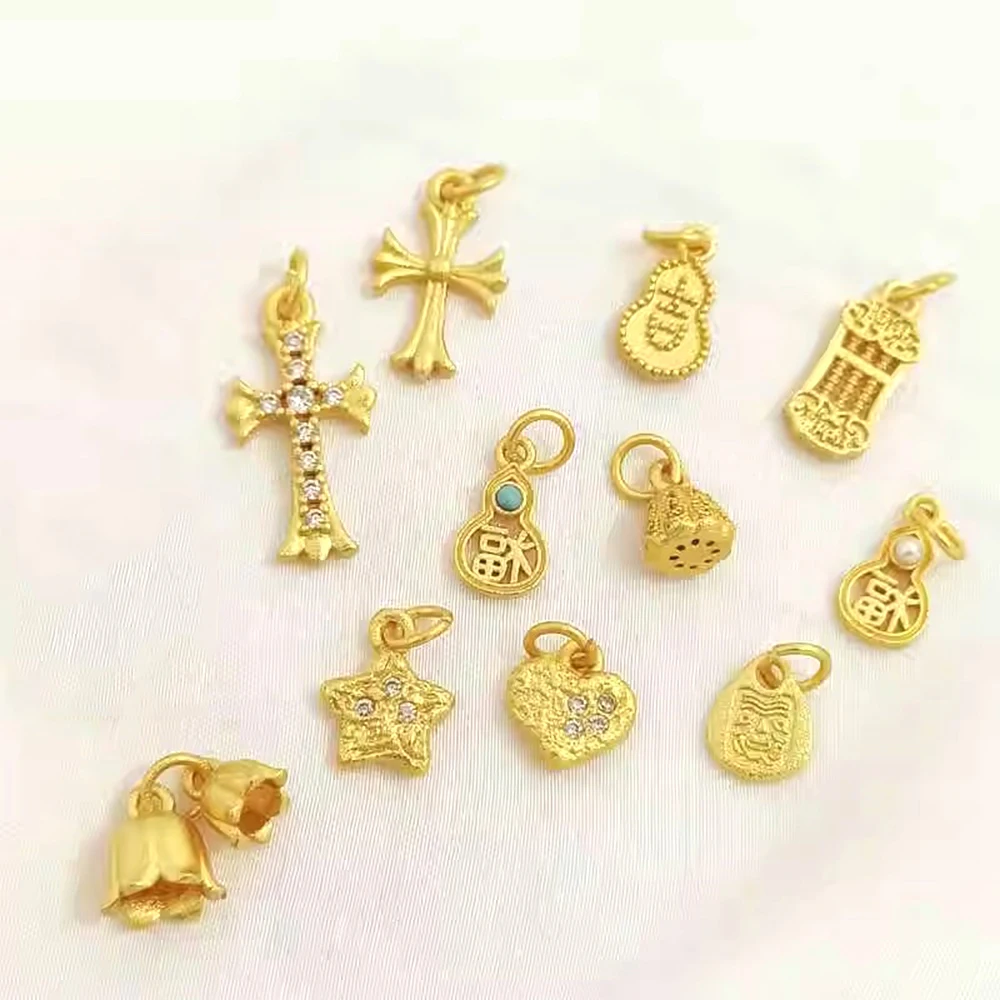 قلادة محظوظة على شكل زهر الخوخ الذهبي غير اللامع يمكنك صنعها بنفسك قلادة مجوهرات عصرية وسوار ومواد إكسسوارات الملابس #1