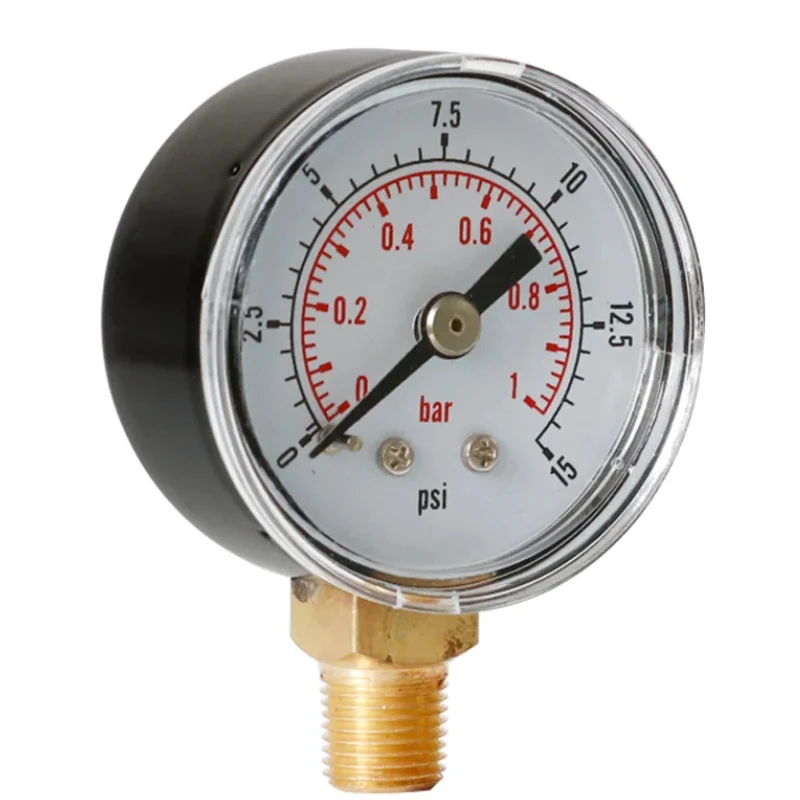 1PC TS-Y408 40.5mm Dial 1/8 BSPT 15/30/60/100/160/200/300psi Pressure Gauge for Air Gas Water Fuel or any non-corrosive media