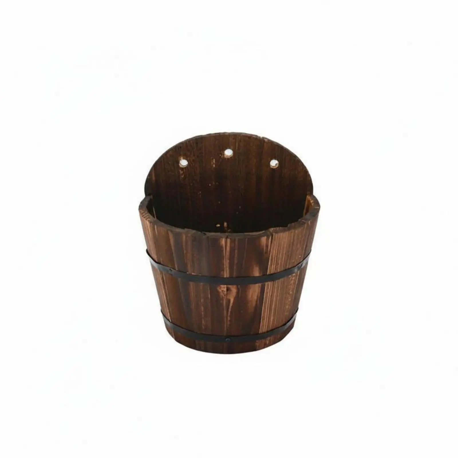Rustic Wooden Hanging Planter for Wall Mount Flower Pot Balcony Planter for Decorative Interior Exterior Plant Wall Pots