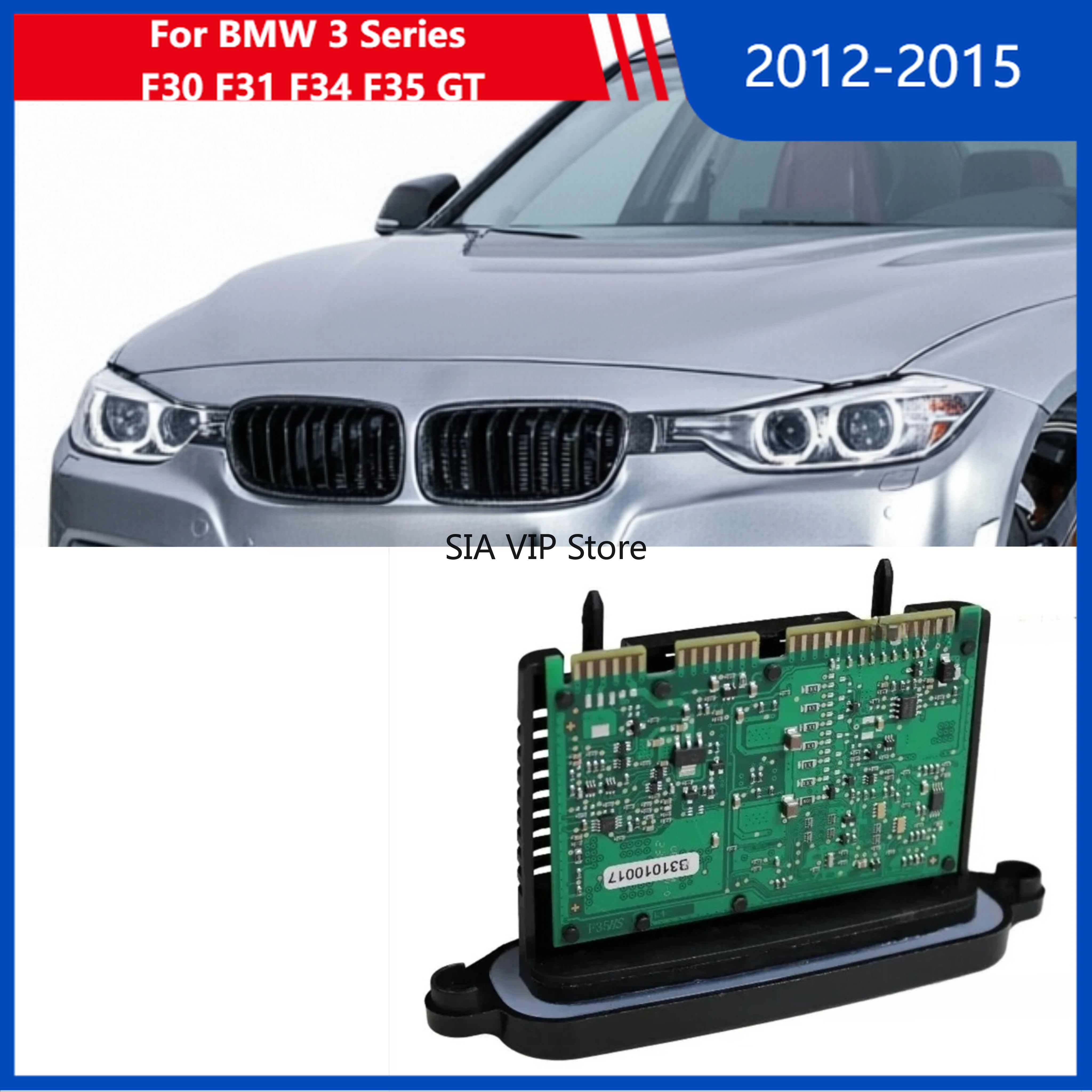 

DRL Xenon TMS LED Headlight Control Module OE 63117316186 For BMW 3 Series F30 F31 F34 F35 GT 2012-2015 With Follow Function