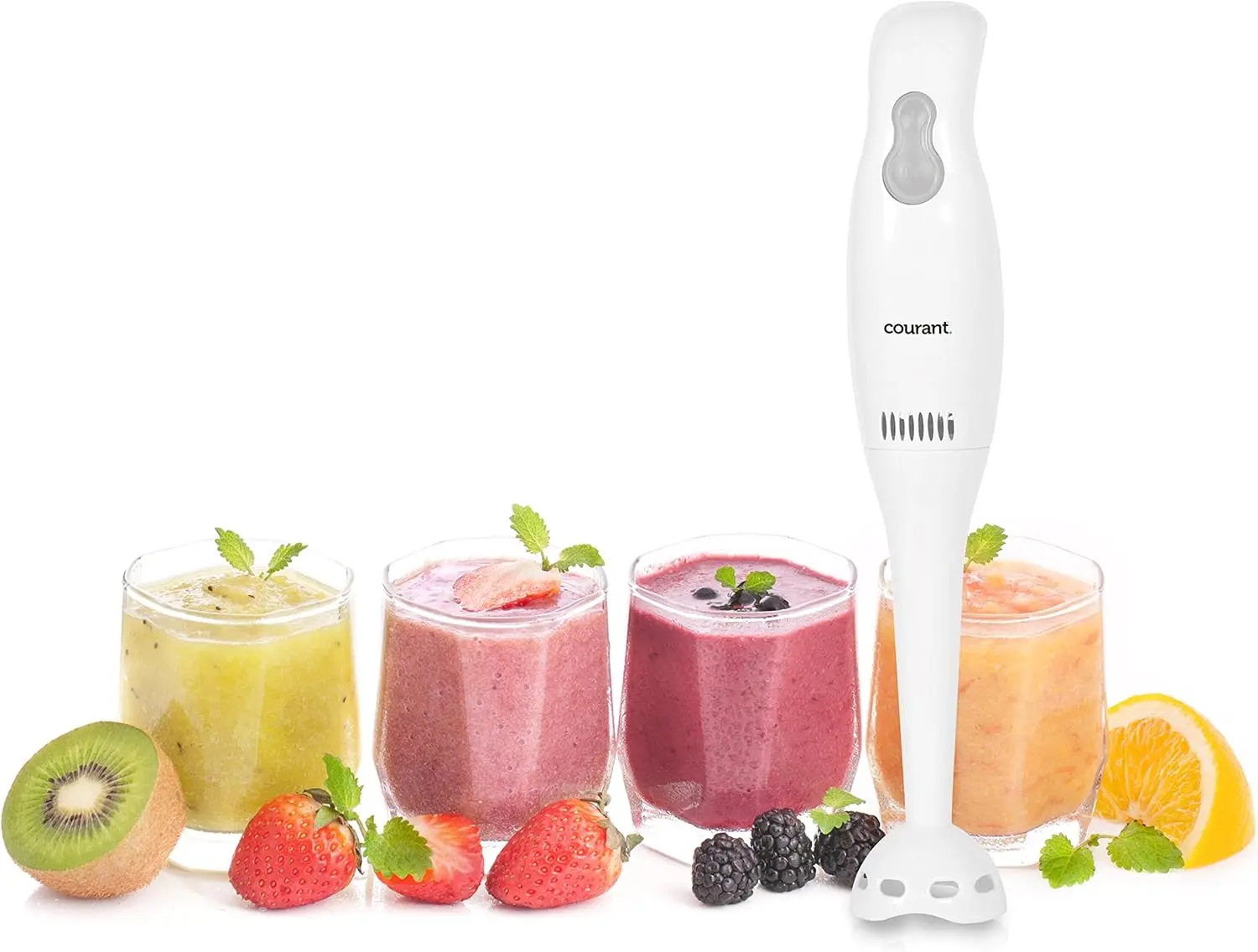 CHB-2001CW خلاط يدوي كهربائي بسرعتين مع كوب قياس 30 أونصة، أبيض