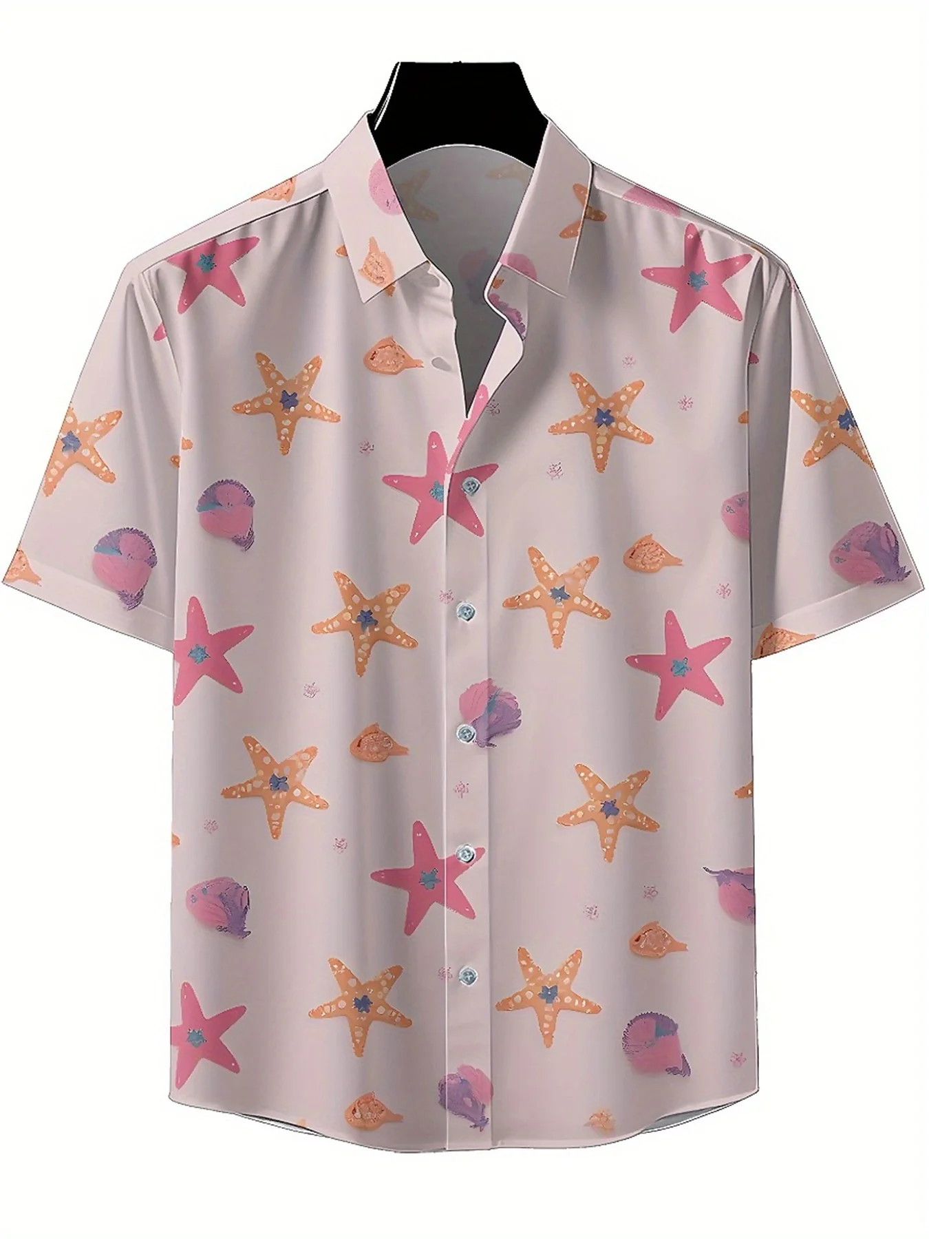 قمصان هاواي للرجال مقاس كبير بنمط مطبوع على شكل المحيط، قمصان عصرية جديدة في الصيف، ملابس هيب هوب روك للشارع