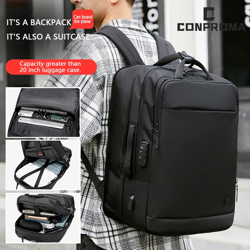 Laptop Bag 15.6 inch Leisure Anti-theft Outdoor Expandable Backpack Large-capacity Business Waterproof Shockproof Computer Bag