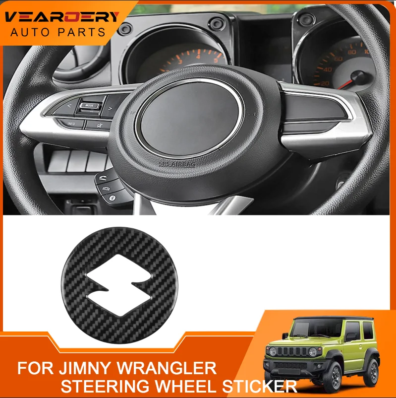 

For Suzuki Jimny 2019 2020 Interior Decoration Accessories Carbon Fiber Cover Decal Car Steering Wheel Decal