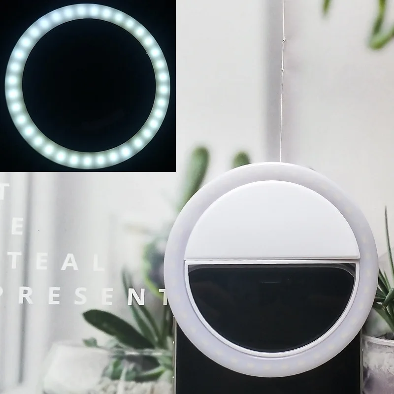 Enhance Beauty with Portable LED Self Timer Ring Light Bright Skin Three stage Brightness Adjustment Easy to Use