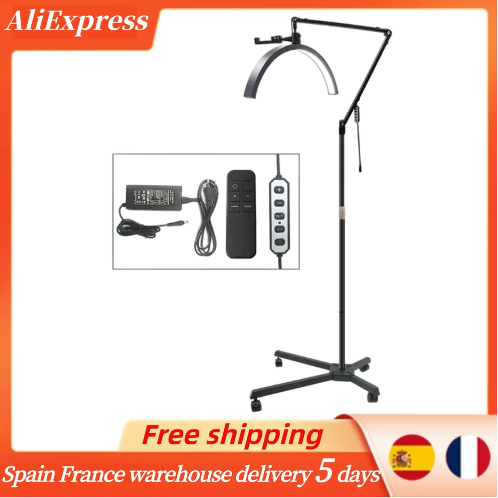 HD-M50X Ring Light Floor LED Video Light Half-moon Shaped Fill Light 3000K-6000K for Beauty Salon Makeup Live Streaming