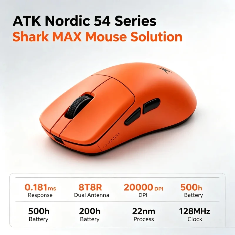 ATK Z1v2 Ultimate Master+ Wireless Gaming Mouse 54g Ultra-Light Right-Hand Ergonomic PAW3955 Sensor Esports 2026 New Model