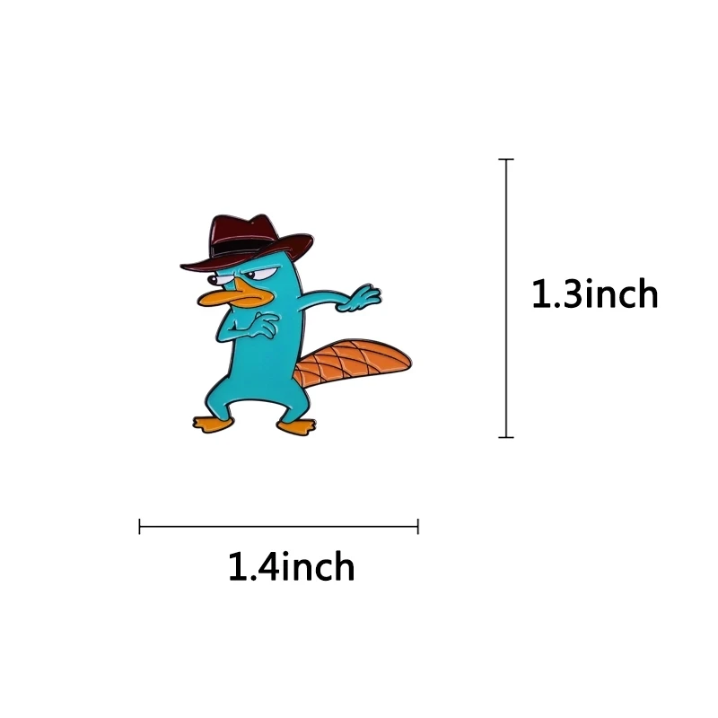 Phineass N Ferb Green Pet Perry Platypus Lapel Pins Backpack Jeans Enamel Brooch Pin Women Fashion Jewelry Gifts Cartoon Badges