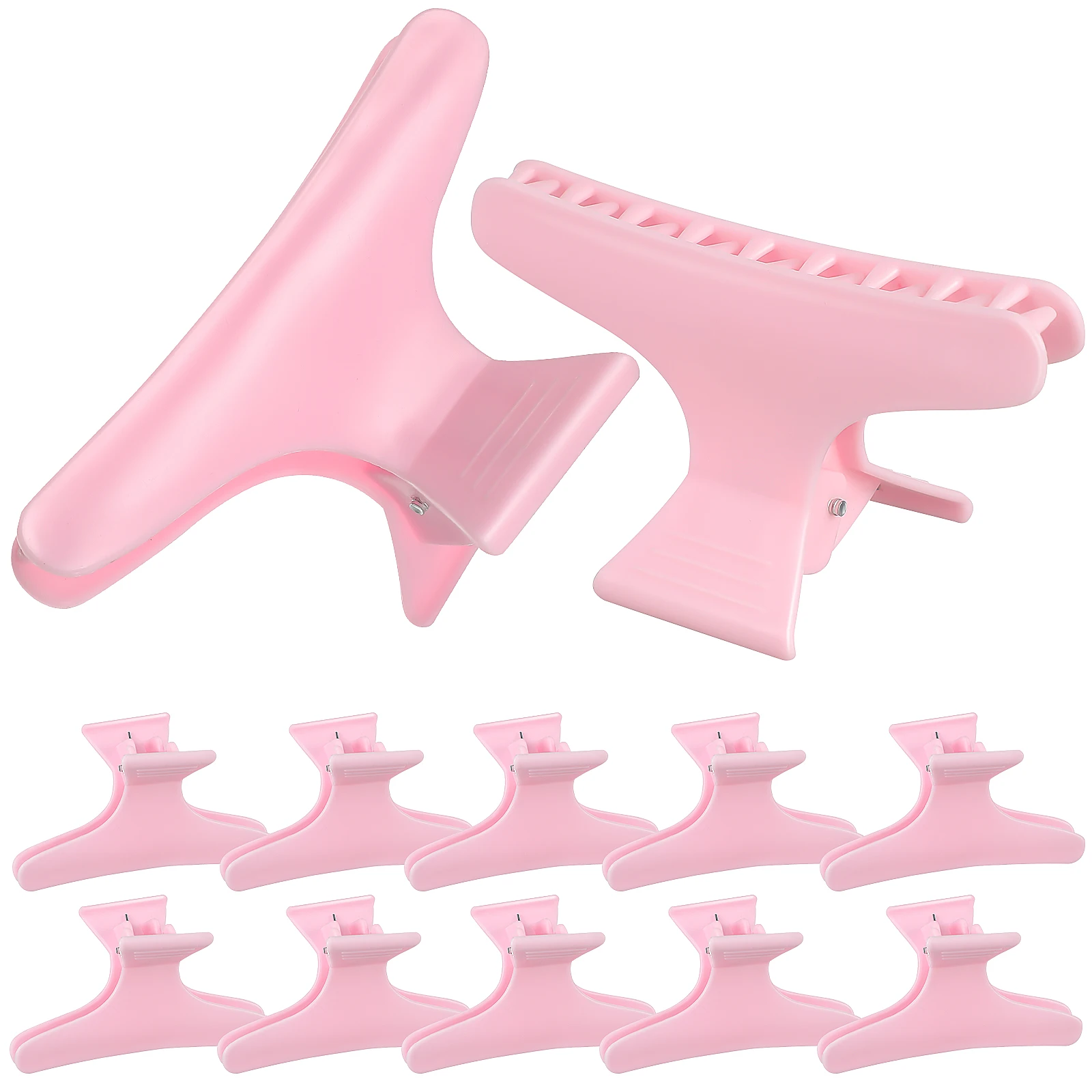 12 pcs Butterfly Hair Clip Women Pink Stylish Fashion Sectioning Claw Grip Versatile Hairstyle Accessory Durable Plastic