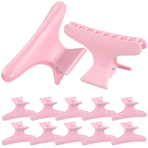 Imagen 1 del producto 12 Uds. Pinza para el pelo de mariposa para mujer, color rosa, elegante, a la moda, agarre de garra, accesorio de peinado versátil, plástico duradero